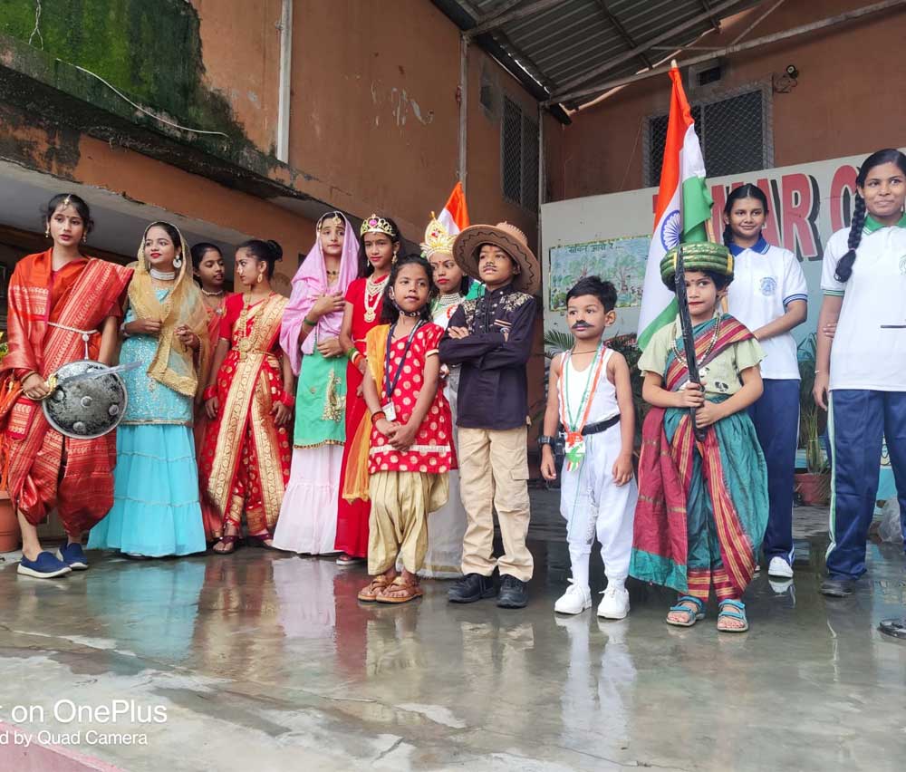 students in traditional dress